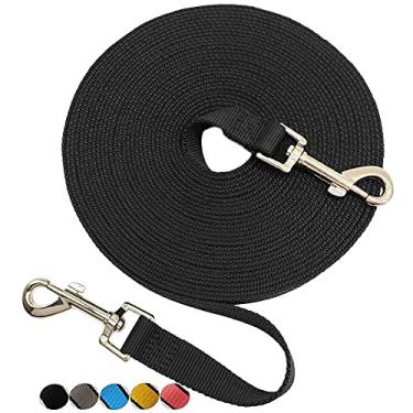 Imagem de SEPXUFORE Guia de agilidade de treinamento Tie Out/Obedience Recall - Coleira de pátio de treinamento de 4,6 m, 9 m, 15,2 m - Coleira longa grossa para cães, para quintal, brincar ou acampar (4,5 m,