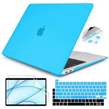 Imagem de Teryeefi Capa para MacBook Pro de 13 polegadas 2022 2021 2020 2019 2018 2017 2016 versão A2338 M1 M2 A2251 A2289 com Touch Bar, capa rígida de plástico fosco para teclado, azul celeste
