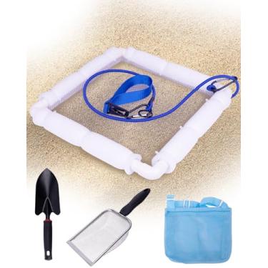 Imagem de Shark Tooth Sifter Set,Plastic Net,Includes 1pcs Black Shovel,1pcs Beach Bag,1pcs Beach Mesh Shovel,Lightweight Floating Sand Sifter for Shark Teeth, Durable with Comfortable Grip and Wrist Strap