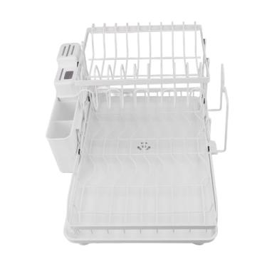 Imagem de Rack de Secagem de Pratos de Camada Dupla, Rack de Armazenamento Multiuso, Secador de Pratos Dobrável, Drenagem Ventilada, Ideal para Bancada Com Armazenamento de Utensílios,