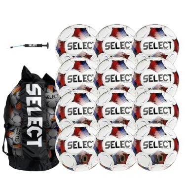 Imagem de SELECT Bola de futebol Numero 10, pacote com 12 bolas com bolsa esportiva e bomba de mão, branco/azul/vermelho V25, tamanho 5