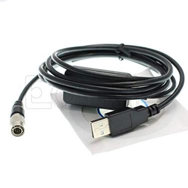 Imagem de Eonvic Cabo de dados de transferência Hirose 6 pinos macho para USB para estações totais Topcon Sokkia Trimble S6 S8 M3