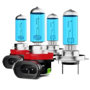 Imagem de ZPXGIZT Lâmpadas adequadas para Ford Fusion 2006-2018, H7 H11 Farol alto baixo alto desempenho conjunto de lâmpadas de farol de halogêneo, luz branca 6000K, pacote com 4