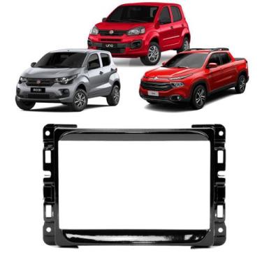 Imagem de Moldura painel fiat mobi 2017-2022 para multimidia - Ecarframe, Black 
