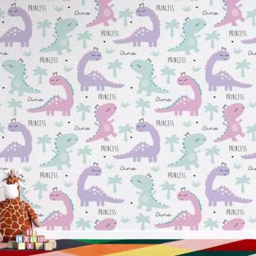 Imagem de Papel de Parede Dinossauros Rosas - AloPapers, 4,00m de largura, 2.50m
