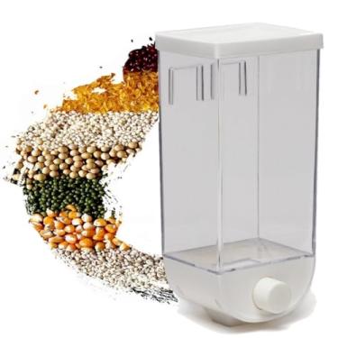 Imagem de Porta Cereais Dispenser De Grãos Organizador Alimentos 1,5 Litros(Branco)