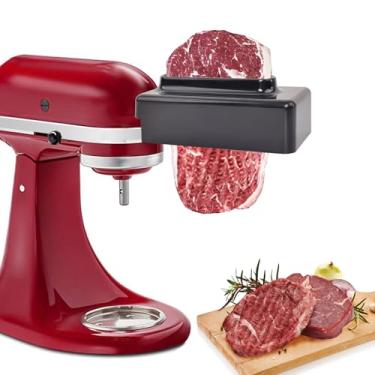 Imagem de Amaciador de carne para batedeira KitchenAid, acessório macio de carne para batedeira Kitchenaid com engrenagens inoxidáveis, preto