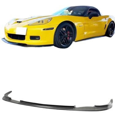 Imagem de Carro Frente Bumper Lip Splitter Lip Carbono Estilo Fibra Compatível Para C6 Corvette 2005-2013 Z06 ZR1 Estilo Wide Body Modelos Preto Brilhante(Carbon Fiber Style)