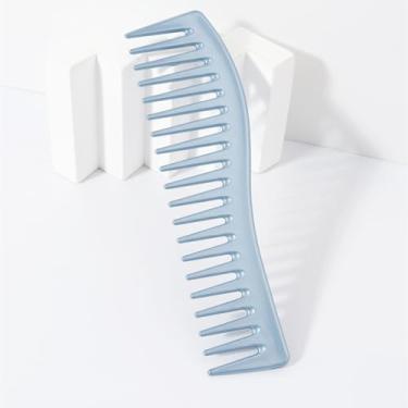 Imagem de Pente de dentes largos curvos, pente de shampoo modelador, adequado para cabelos longos, cabelos cacheados, cabelos molhados, especial para perucas de cabelo real (PenQWQKCS-Lan)