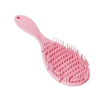 Imagem de Escova de cabelo Massagem Pente de cabelo Almofada feminina Pente de massagem no couro cabeludo Secagem rápida Ferramenta de desembaraçar Cabelo cacheado seco e molhado (rosa)