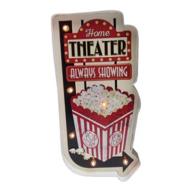 Imagem de IEUDNS Light Up Sign Placa Bar Fácil Configuração, sala de estar com Arrows Art Art Metal Ornament, Pipoca