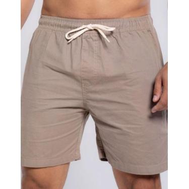 Imagem de Short Bermuda Masculino Mauricinho Sarja Casual - Original, Caqui, M