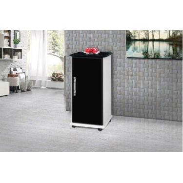 Imagem de Balcão Para Bebedouro Vito Branco / Preto Com Rodizios - PASSE BEM