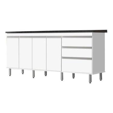 Imagem de Gabinete Para Pia 2 Metros 100% Mdf Puxador Alumínio - PASSE BEM, Bran