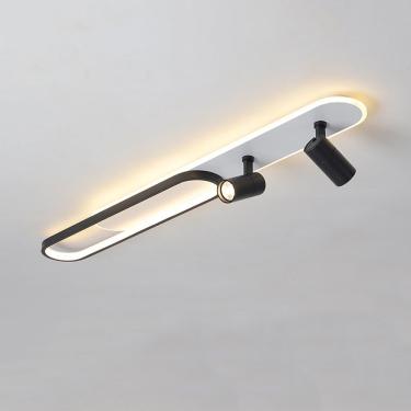 Imagem de Luz de corredor branca e preta moderna luz de teto com refletor de ângulo ajustável, lâmpadas de iluminação de destaque interno 4000K para sala de estar, hall de entrada, vestiário, corredor