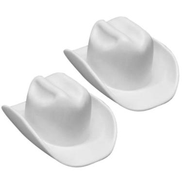 Imagem de 2 Chapéus de Cowboy Vaqueiro Adulto e Infantil Festa Junina Branco - T