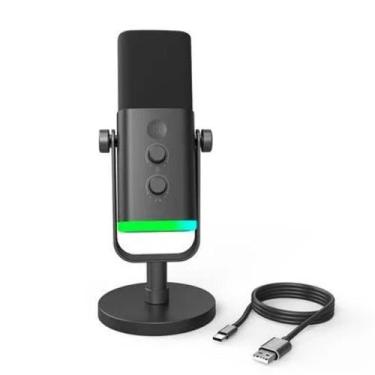 Imagem de Microfone dinâmico FIFINE USB/XLR com botão de toque de mudo, conector