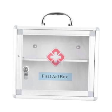 Imagem de Zialofi Primeiros socorros Cabinete de parede Caixa de primeiros socorros Instalação fácil com trava e manuseio organizador de estojos para o escritório do,