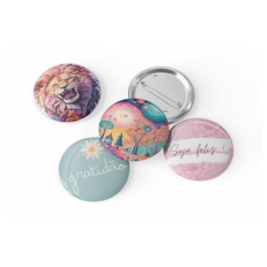 Imagem de kit com 4 Botons Broche Alfinete - Coleção Motivacional - Button, Pin