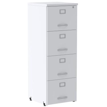 Imagem de Armário de Arquivo Oficio PE25 Pandin 45,70 cm (largura) em mdp Cor Liso Branco 4 Gavetas