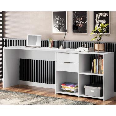 Imagem de Mesa Office Nt2060 Em L Ou Reto Com 2 Gavetas Notável Branco