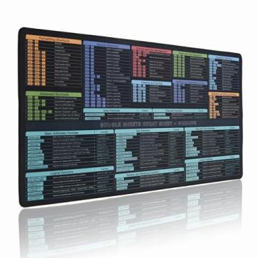 Imagem de Folha de dicas do Google, mouse pad, atalhos grandes de mousepad para planilha do Google Excel, pad de jogos para mesa, teclado antiderrapante à prova d'água, janelas (80 x 40 cm)