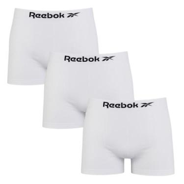 Imagem de Kit 3 Cuecas Boxer Reebok Classic Masculina, Branco, GG
