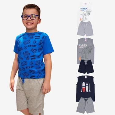 Imagem de Kit Sortido 6 Peças de Roupas Infantil Menino Kit 3 Conjuntos Infantil