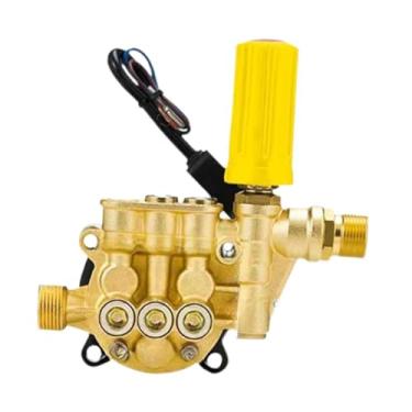 Imagem de WeiLaiKeQi Cabeça da bomba de máquina de lavar carros, parte fácil de instalação, manutenção, ferramenta de substituição, 12 êmbolo para pátio, veículos, casa, Ouro