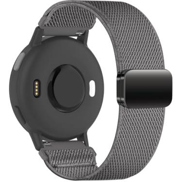Imagem de Oanux Pulseira magnética de nylon elástico de 20 mm compatível com Garmin Vivoactive 6 Watch/Vivoactive 5/3/3 Music, pulseira esportiva elástica de substituição para Venu Sq 2/Venu e Forerunner 55/165