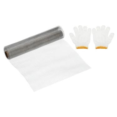 Imagem de PATIKIL Malha de arame de 101 cm C x 40 cm L, tela de filtro de ventilação de ar de aço inoxidável 304 de malha 12 com luvas para janela de segurança tampa de ventilação filtragem cerca de animais