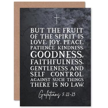 Imagem de Artery8 Gálatas 5:22-23 The Fruit of the Spirit is Love Joy Peace Christian Bible Verse Quote Scripture Typography Sealed Greeting Card Plus Envelope Blank inside