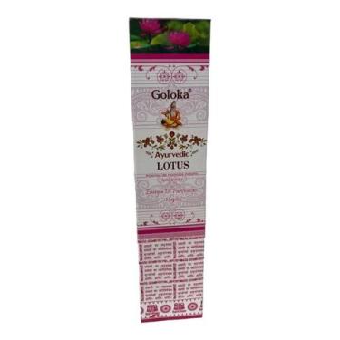 Imagem de Incenso Massala Lotus Indiano Goloka Varetas Caixa 15g - Lua Mística -