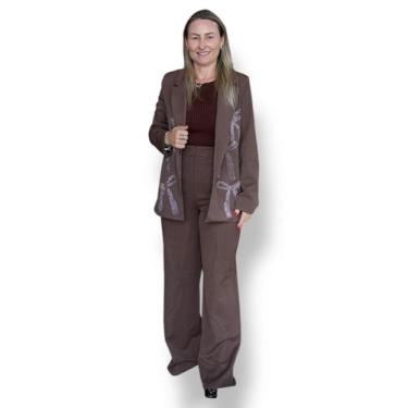 Imagem de Calça reta alfaiataria  myft - MY FAVORITE THINGS, P, Marrom