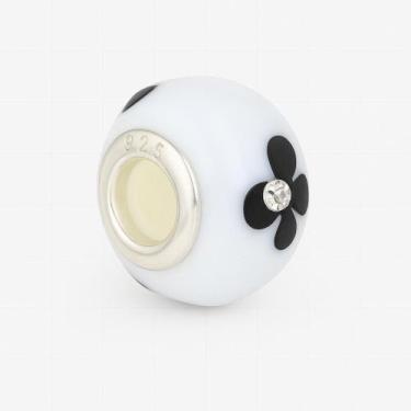 Imagem de Berloque Murano Prata 925 Branco com Pedrinha de Cristal - JMH Sets, S