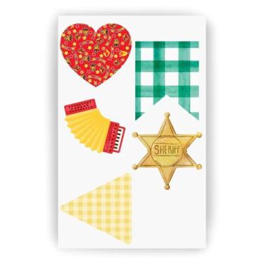 Imagem de Retalho Remendo Tecido Adesivo Roupa Festa Junina 5 Adesivos - Efd Col