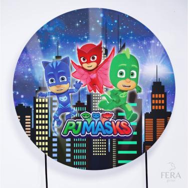 Imagem de Painel Decorativo para Festa 1,80x1,80 metros Vesti Fácil com Elástico PJ Masks - Fera Print