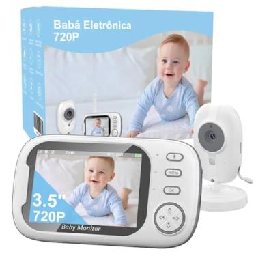 Imagem de Babá Eletrônica, 3.5" Bebê Câmera Monitor Vídeo, Microfone Embutido nos 2 Lados, Visão nocturna,Temperatura Ambiente，Detecção de Som VOX, Canção de Ninar, Actualizado e melhor do que VB603