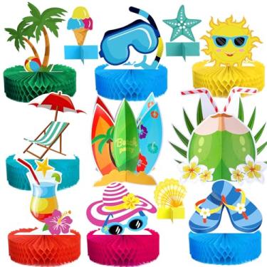 Imagem de 12 peças centrais de mesa para festa na piscina, bolo, bolos, bolos, mesa, artigos de festa na praia, decorações de festa na piscina para lembrancinhas de festa de aniversário na praia