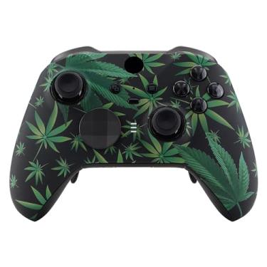 Imagem de eXtremeRate Green Weeds Patterned Faceplate Cover, Soft Touch Front Housing Shell Case Replacement Kit for Xbox One Elite Series 2, Xbox Elite 2 Core Controller Model 1797 - Accent Rings Included