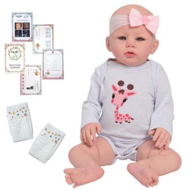 Imagem de Bebe Reborn Menina Abigail 100% Silicone Girafa Pode Banho - Cegonha R