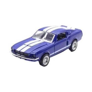 Imagem de Azul 1967 Ford Shelby Mustang GT500 Escala 1:32 Modelo Fundido Carro D