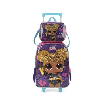 Imagem de Mochila De Rodinhas E Lancheira Lol Surprise Roxo Luxcel