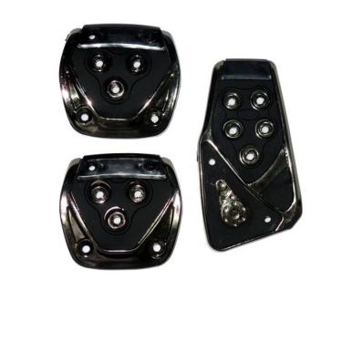 Imagem de Kit Pedaleiras Esportivas Acessórios Carros Corrida Universal 3 Peças Cor:preto