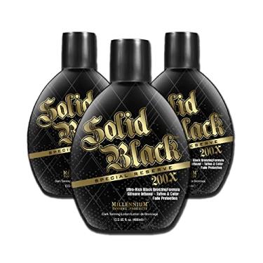 Imagem de Millennium Tanning Products Loção Bronzeadora Solid Black Special Reserve 200X, 400 Ml, Pacote Com 3