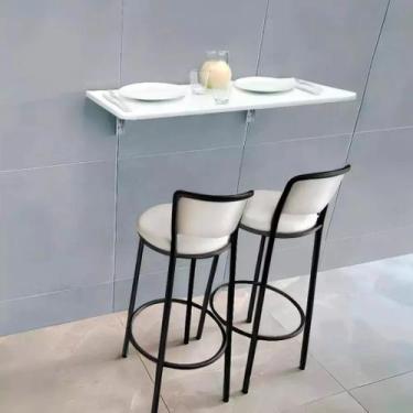Imagem de Mesa Dobrável de Parade 90x40cm Branca para Sala e Escritório - Maclav