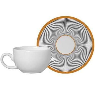 Imagem de Xícara De Cerâmica De Café Ritz Preto Com Pires 85 Ml - ALLEANZA CERAM