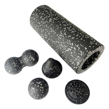 Imagem de YIJU Ferramenta de ponto de ajuste de rolo de espuma, treinamento de equilíbrio, kit inicial de ioga para exercícios de condicionamento físico para, Cinza Preto