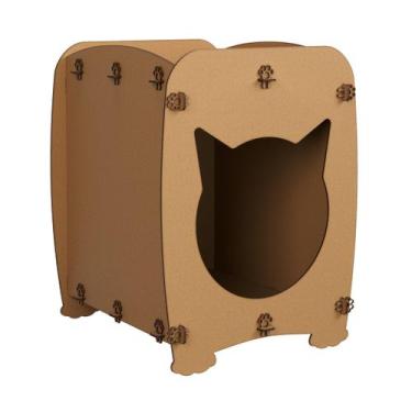 Imagem de Mesa De Cabeceira Casinha Pet Gato Cat Natural - Ofertamo