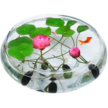 Imagem de Tigela de lótus, tigela de lótus, de vidro, para plantar em água em ambientes fechados, vasos de bonsai, sem orifício de drenagem, hidropônicas, plantas aquáticas, terrário, peixes, grandes